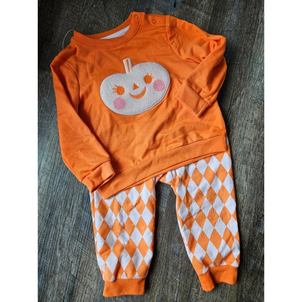 Cat & Jack pumpkin 2piece outfit size 18 month NWT